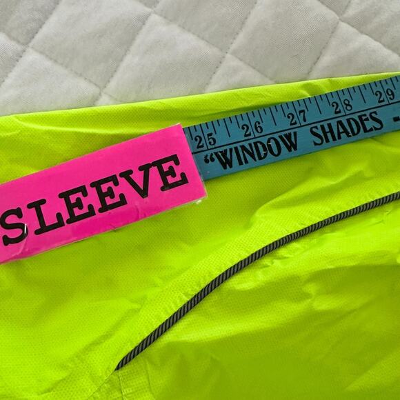 LITTLE DONKEY ANDY Womens Jacket XL Neon Yellow Windbreaker Run Cycle Packable - Picture 8 of 8